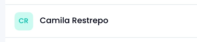 Una fila de la tabla de miembros, con el avatar y el nombre de la persona.