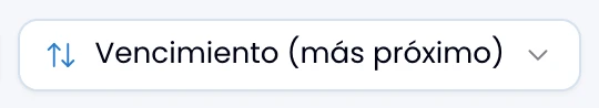 The filter and sort controls of a list, in Swarm's My work.