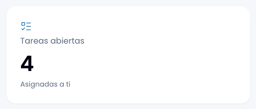 The "Open tasks" card on Swarm's home, with the number of tasks assigned to you
